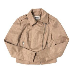 BB Dakota Steve Madden Women's Faux Suede Moto Jacket Beige